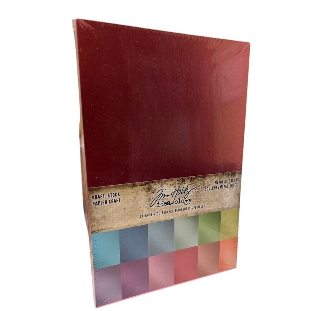 Tim Holtz Idea-ology Kraft-Stock Pack 6x9 24 Metallic Colors New